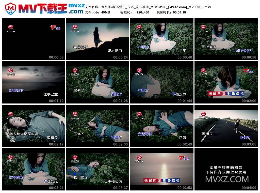 张星唯-我不爱了_国语_流行歌曲_MB103139